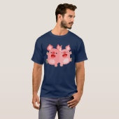 JA! Cute Cartoon Pigs T-Shirt (Voorkant volledig)