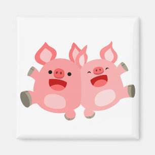 JA!! Cute Cartoon Varkens Magneet