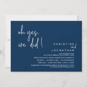 Ja, dat deden we, bruiloft, marineblauw kaart (Voorkant)