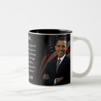 Ja, dat deden we - Obama met de Amerikaanse vlag M Tweekleurige Koffiemok