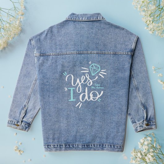 "Ja, dat doe ik" toekomstige mevrouw gepersonalise Denim Jacket