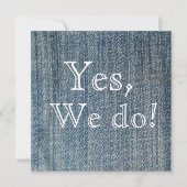 Ja, dat doen we. Blue Jeans Wedding Uitnodiging (Voorkant)