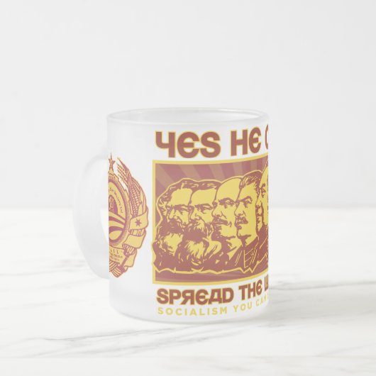 Ja dat kan hij. Comrade Obama Spoof Matglas Koffiemok (Voorkant links)