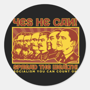 Ja, dat kan hij. Comrade Obama Spoof Ronde Sticker