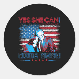 Ja, dat kan ze, Barack Obama - Kamala Harris, US E Ronde Sticker