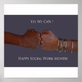 Ja, dat kunnen we, een gelukkige maand van sociaal poster (Voorkant)