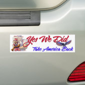 Ja, dat kunnen we, neem Amerika terug, Barack Obam Bumpersticker (Op auto)
