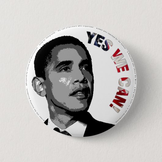 Ja, dat kunnen we. - Obama Politieke Button (Voorkant)