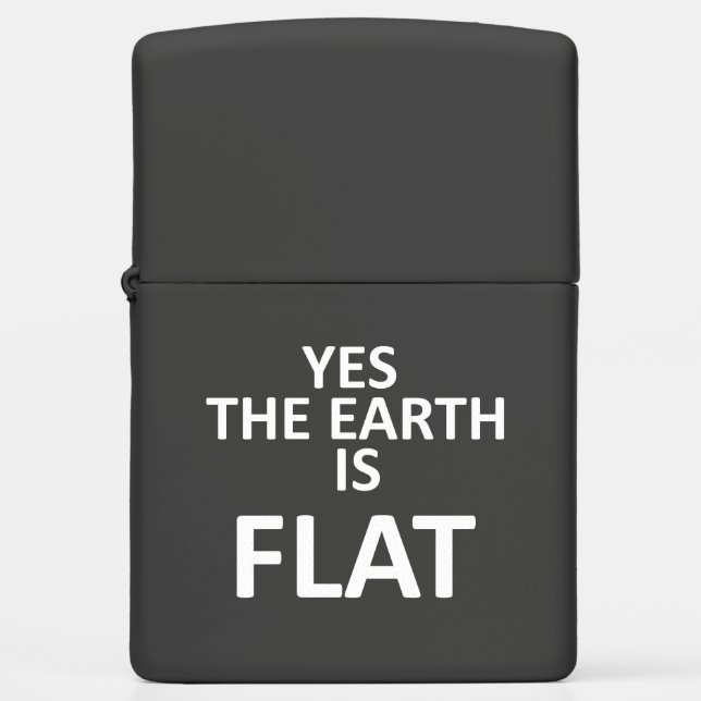 Ja, de aarde is Flat Black Zippo (Voorkant)