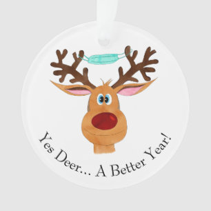 Ja Deer Rudolph Face Mask Reindeer Ornament