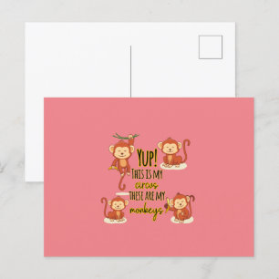 Ja! Dit is mijn Circus Dit zijn mijn vier apen Briefkaart
