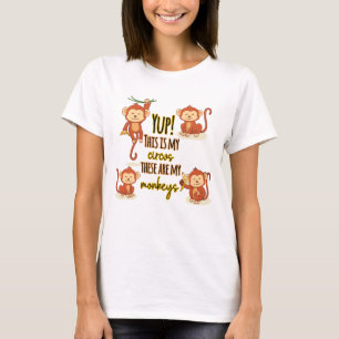Ja! Dit is mijn Circus Dit zijn mijn vier apen T-shirt