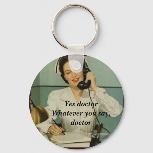 Ja Doctor Funny  verpleegster Sleutelhanger (Voorkant)