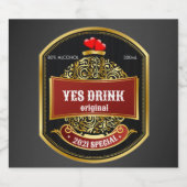 Ja drink likeurfles etiket (Enkel label)