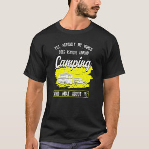 Ja Eigenlijk is de wereld rond Camping Cam aan het T-shirt