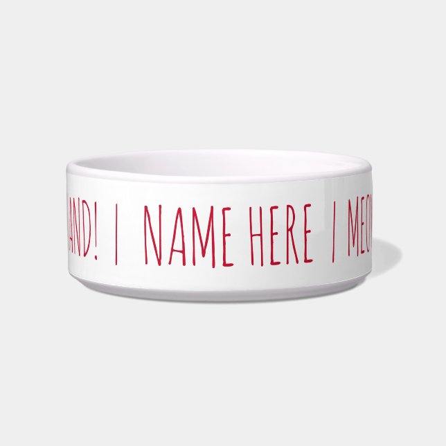JA EN (MEOW EN!) | Cat Bowl | Rood Voerbakje (Voorkant)