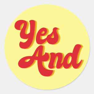 Ja en verbeterde comedy ronde sticker