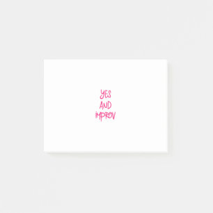 Ja en verbeterende Comedy Fun Improv Quote Post-it® Notes