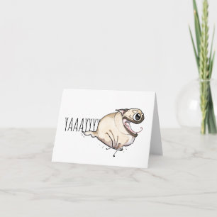 JA! Fawn Pug Zoomies Card Kaart