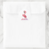 Ja, Flamingo. Ronde Sticker (Tas)