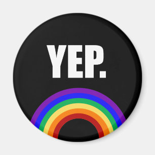 "Ja" Gay Pride Rainbow Magnet Magneet
