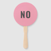 Ja Geen game | Modern pastel roze Handwaaier (Achterkant)