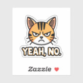 Ja, geen Sassy Cat Vinyl Sticker (Vel)
