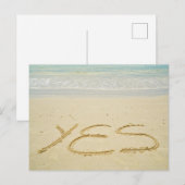 Ja, geschreven in het zand, briefkaart (Voorkant / Achterkant)