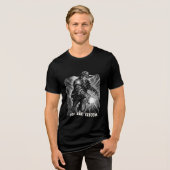 Ja, haw. Kaboom. Plasma gunslinger Tri-Blend Shirt (Voorkant volledig)