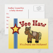 Ja, Haw! uitnodiging voor een western baby shower (Voorkant / Achterkant)