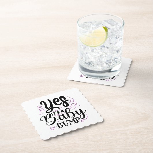 Ja, het is een Baby bom - Zwangerschap Aankondigin Kartonnen Onderzetters (Insitu)