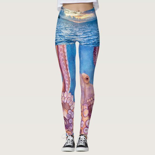Ja, het is een octopus vrouwen Leggings strand (Voorkant)