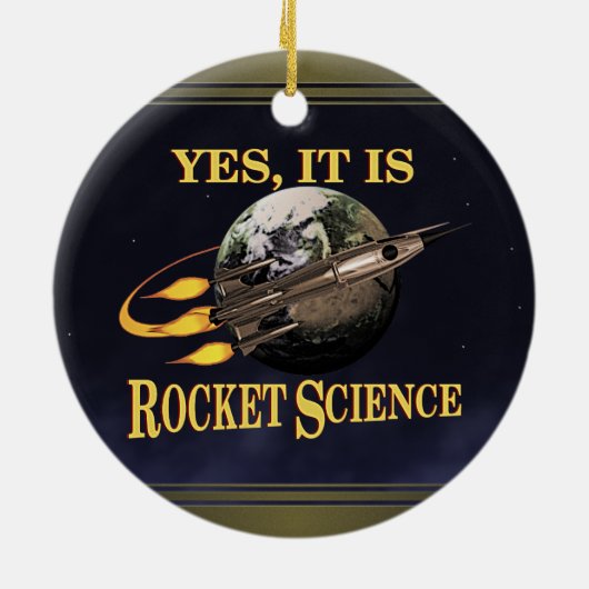 Ja, het is Rocket Science Keramisch Ornament (Achterkant)