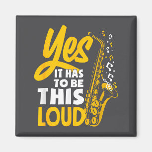 Ja het moet hard Saxofoon Saxofonist Band Magneet