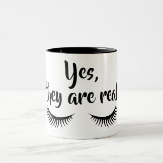 Ja, het zijn echte Eyelashes Lash Boss Coffee Cup Tweekleurige Koffiemok