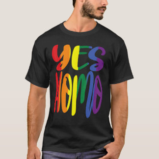 Ja Homo, regenboogkleuren in het gezegde T-shirt