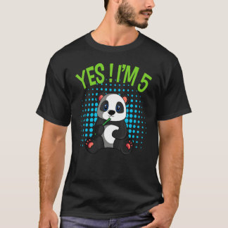 Ja, ik ben 5-jarige panda-thema feestdag t-shirt