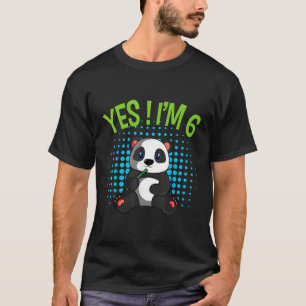 Ja ik ben 6 panda thema bday py viering t-shirt