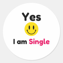 Ja, ik ben alleenstaande design ronde sticker
