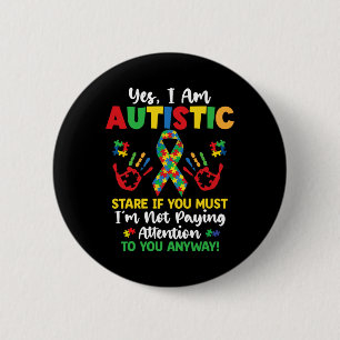 Ja Ik ben Autistisch Bewustzijn Kinder jongens Mei Ronde Button 5,7 Cm