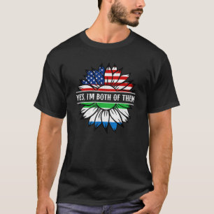 Ja, ik ben beiden Sierra Leone USA Vlag T-shirt