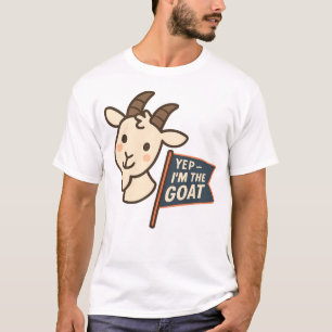 Ja, ik ben de GOAT Schattig Grappig Geit Kop Ontwe T-shirt