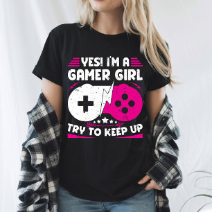 Ja ik ben een gamer meisje leuk video gamer cadeau t-shirt