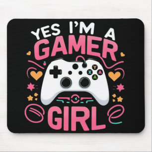Ja ik ben een gamer meisje: Roze & Witte Controlle Muismat