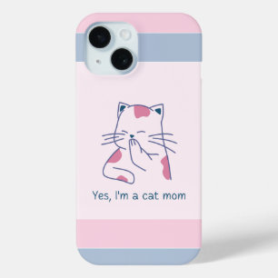 Ja, ik ben een kat moeder roze & blauw gestreept