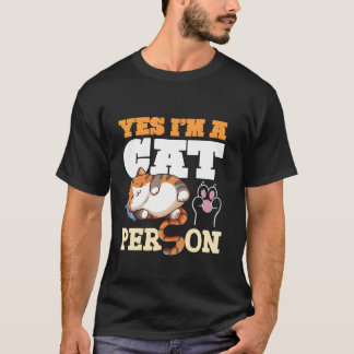 Ja, ik ben een kattenmens, knuffelige kattenvibes t-shirt