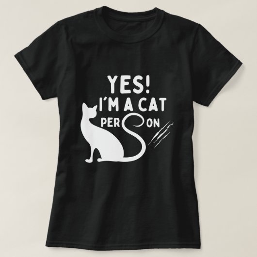 Ja, ik ben een kattenmens t-shirt (Design voorkant)