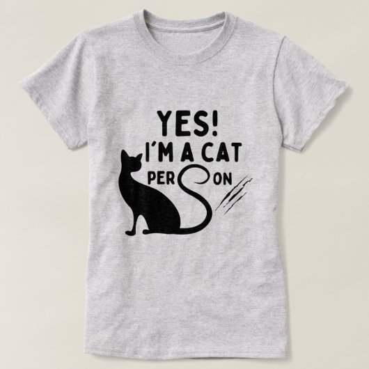 Ja, ik ben een kattenmens t-shirt (Design voorkant)
