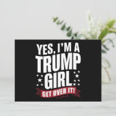 Ja, ik ben een Trump Girl Get Over It 2024 verkiez Kaart (Staand voorkant)