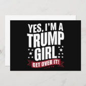 Ja, ik ben een Trump Girl Get Over It 2024 verkiez Kaart (Voorkant / Achterkant)